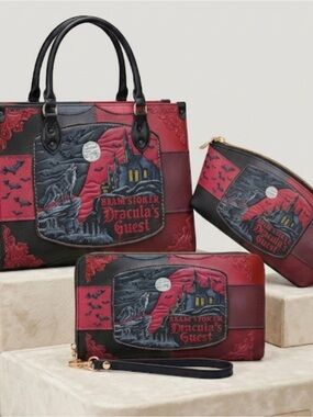 NEW Dracula's Guest Red & Black Tote Bag Set